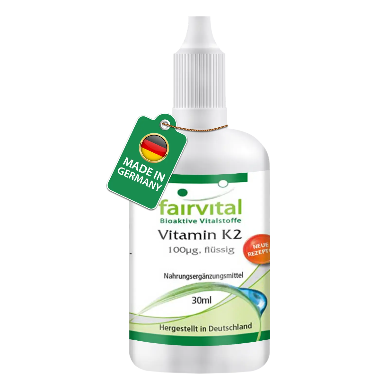 Vitamin K2 flüssig 100µg - 30ml - für Blutgerinnung und Knochen - Vegan | Fairvital