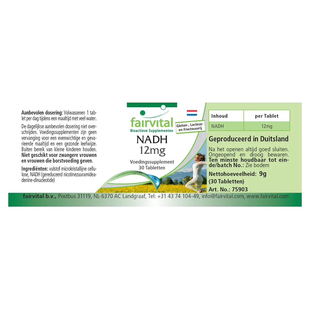 NADH 12mg - 30 Tabletten - Coenzym 1 - Hochdosiert und Vegan | Fairvital