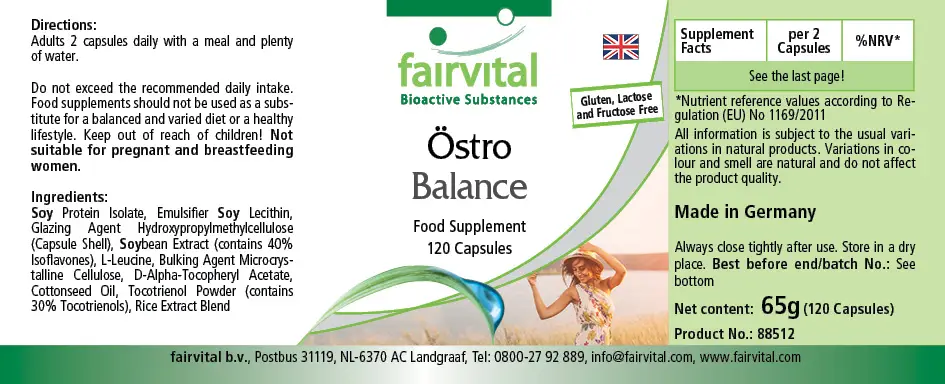 Östro Balance - 120 Kapseln - mit Vitamin E - für Zellschutz uvm. - Vegan | Fairvital