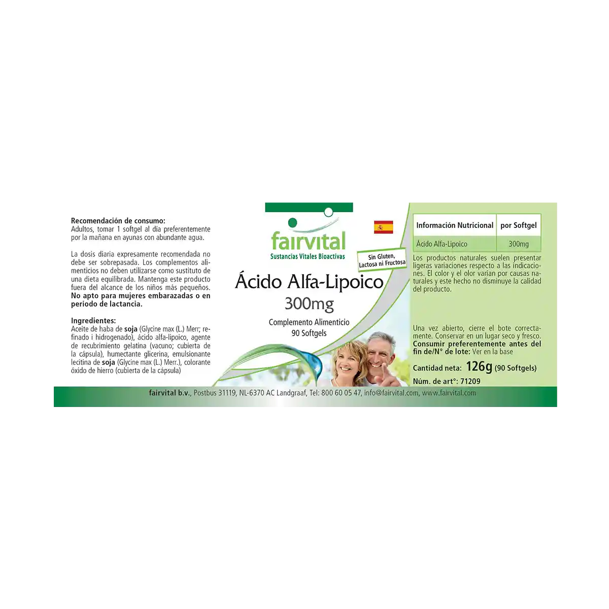 Alpha-Liponsäure 300mg - Alpha-lipoic acid (ALA) - 90 Softgels - Hochdosiert und Vegan | Fairvital