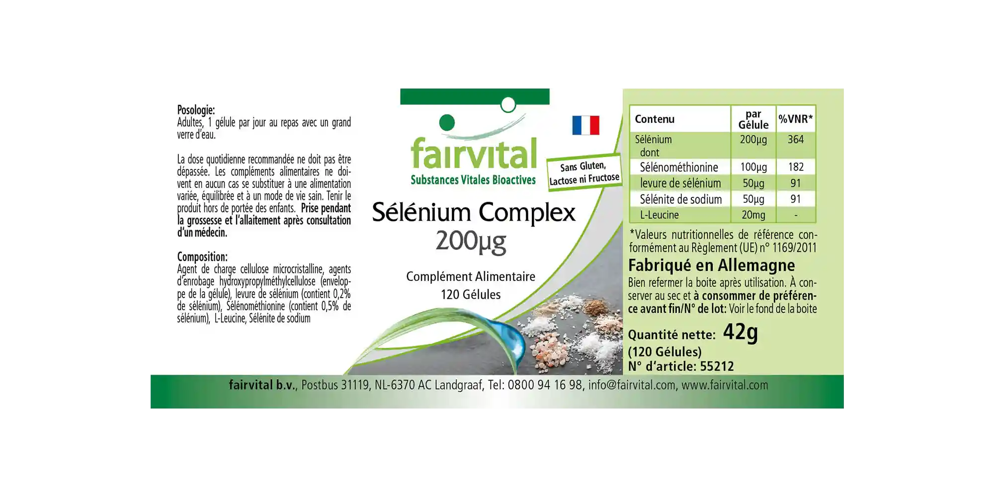 Selen Komplex 200µg - 120 Kapseln - für Immunsystem, Schilddrüse uvm. - Hochdosiert und Vegan | Fairvital