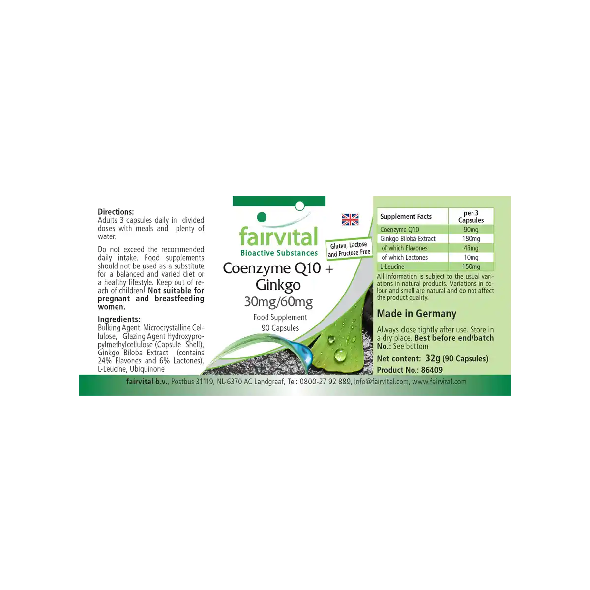Co-Enzym Q10 plus Ginkgo | Fairvital