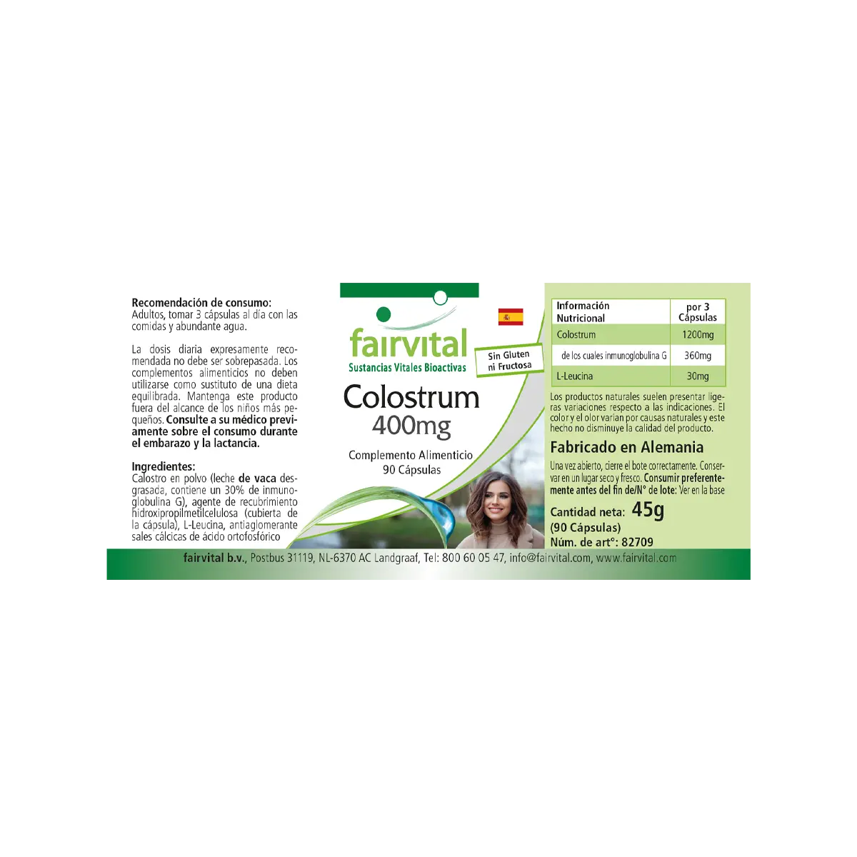 Colostrum 400mg - 90 Kapseln - 30% Immunglobuline - Hochdosiert | Fairvital