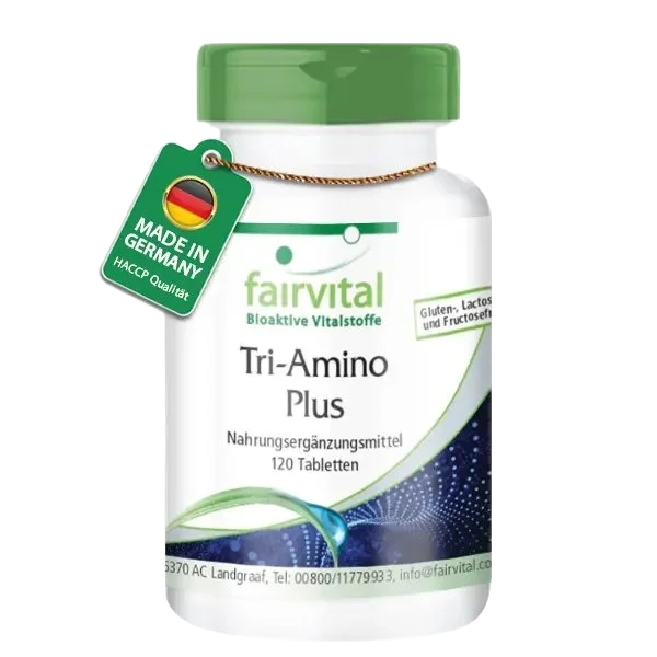 Tri-Amino Plus - 120 Tabletten - mit Calcium, Magnesium uvm. - für Knochen, Muskeln uvm. - Vegan | Fairvital