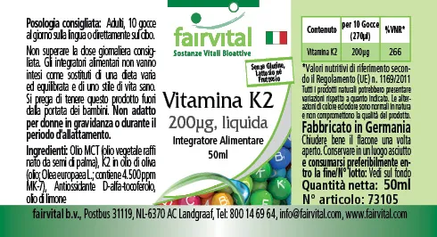 Vitamin K2 flüssig 200µg pro 10 Tropfen - 50ml | Fairvital