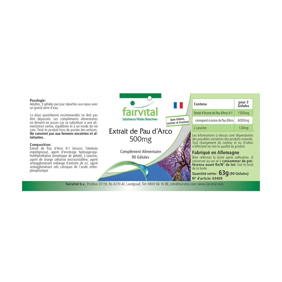 Pau D’Arco Lapacho Extrakt - 90 Kapseln - Hochdosiert und Vegan | Fairvital