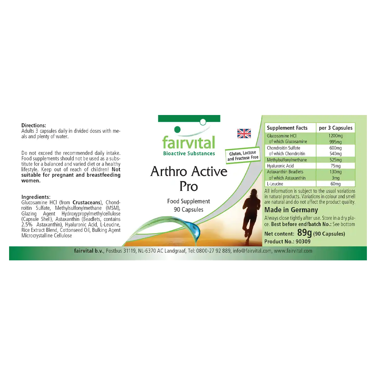 Gelenk-Aktiv Pro - 90 Kapseln - mit Chondrotinsulfat, MSM, Hyaluronsäure, Astaxanthin - Hochdosiert | Fairvital