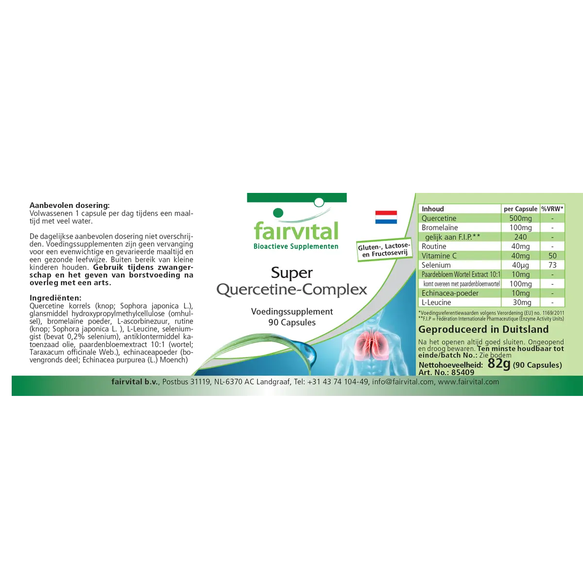 Super Quercetin Komplex - 90 Kapseln - mit Selen, Vitamin C uvm. - für Immunsystem, Schilddrüse uvm. | Fairvital