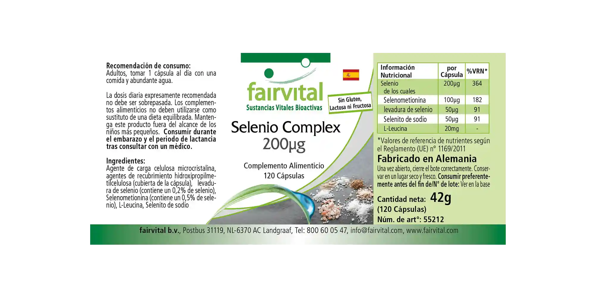 Selen Komplex 200µg - 120 Kapseln - für Immunsystem, Schilddrüse uvm. - Hochdosiert und Vegan | Fairvital
