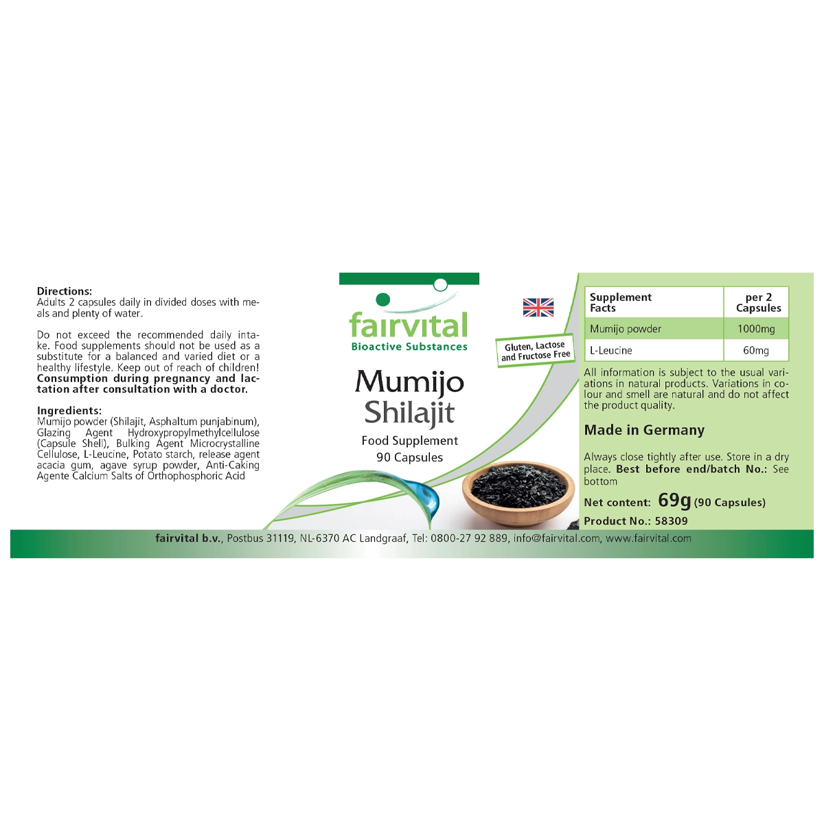Mumijo Shilajit - 90 Kapseln - Himalaya Shilajit - Fulvin- & Huminsäure - Hochdosiert und Vegan | Fairvital