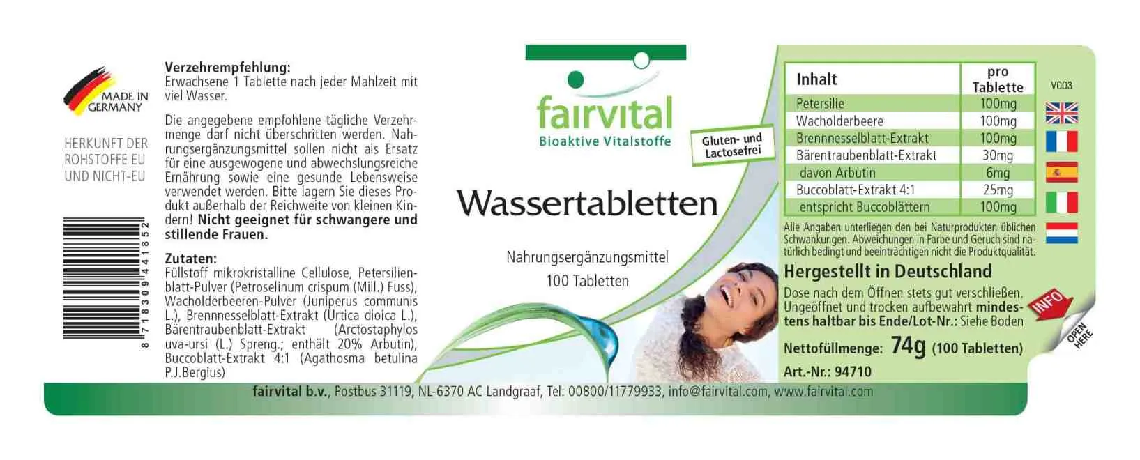 Wassertabletten -100 Tabletten-Brennnessel-Extrakt Komplex-Vegan & Hochdosiert | Fairvital Wassertabletten -100 Tabletten-Brennnessel-Extrakt Komplex-Vegan & Hochdosiert | Fairvital