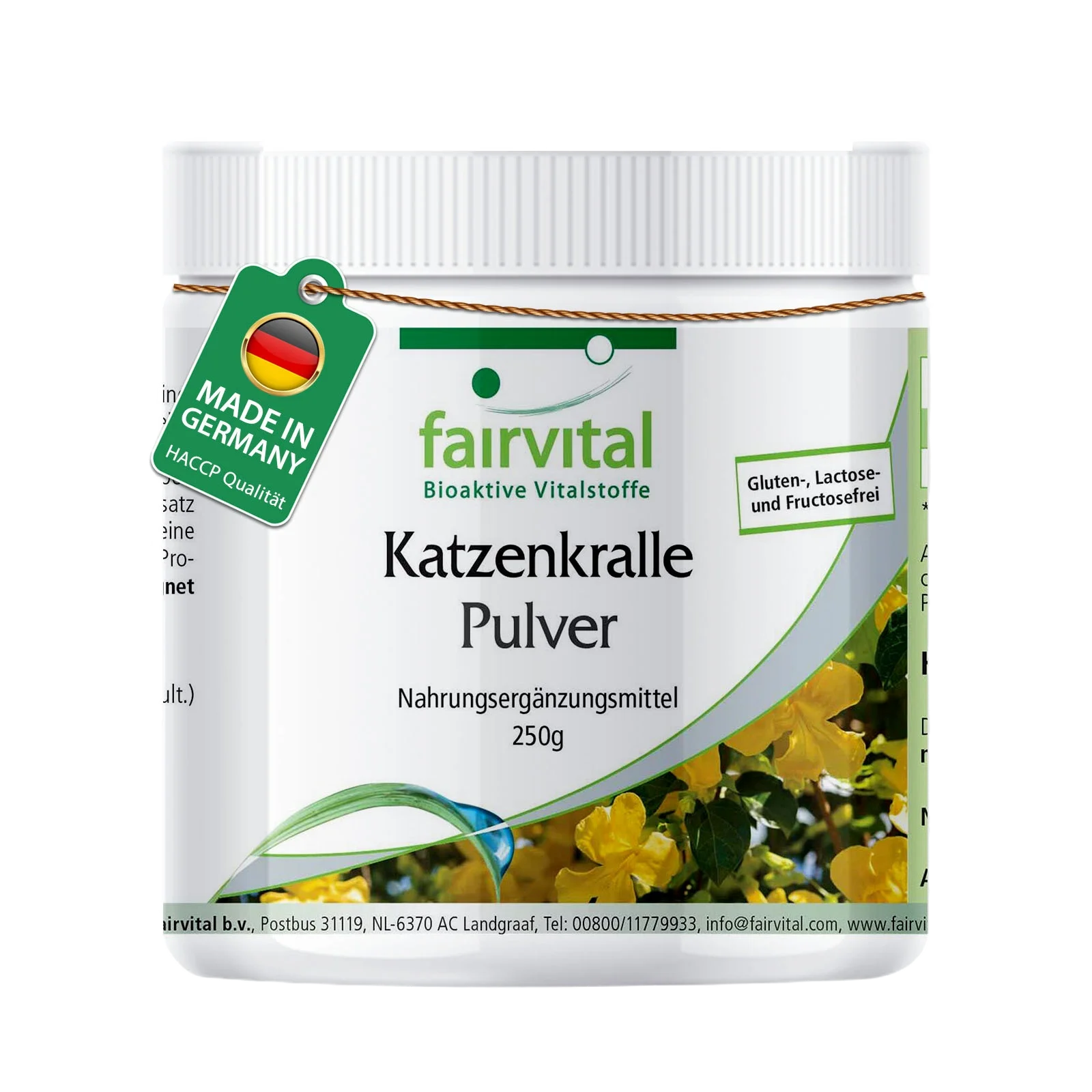 Katzenkralle Pulver 250g - mit Vitamin C - für Immunsystem, Kollagenbildung, uvm. - Vegan | Fairvital