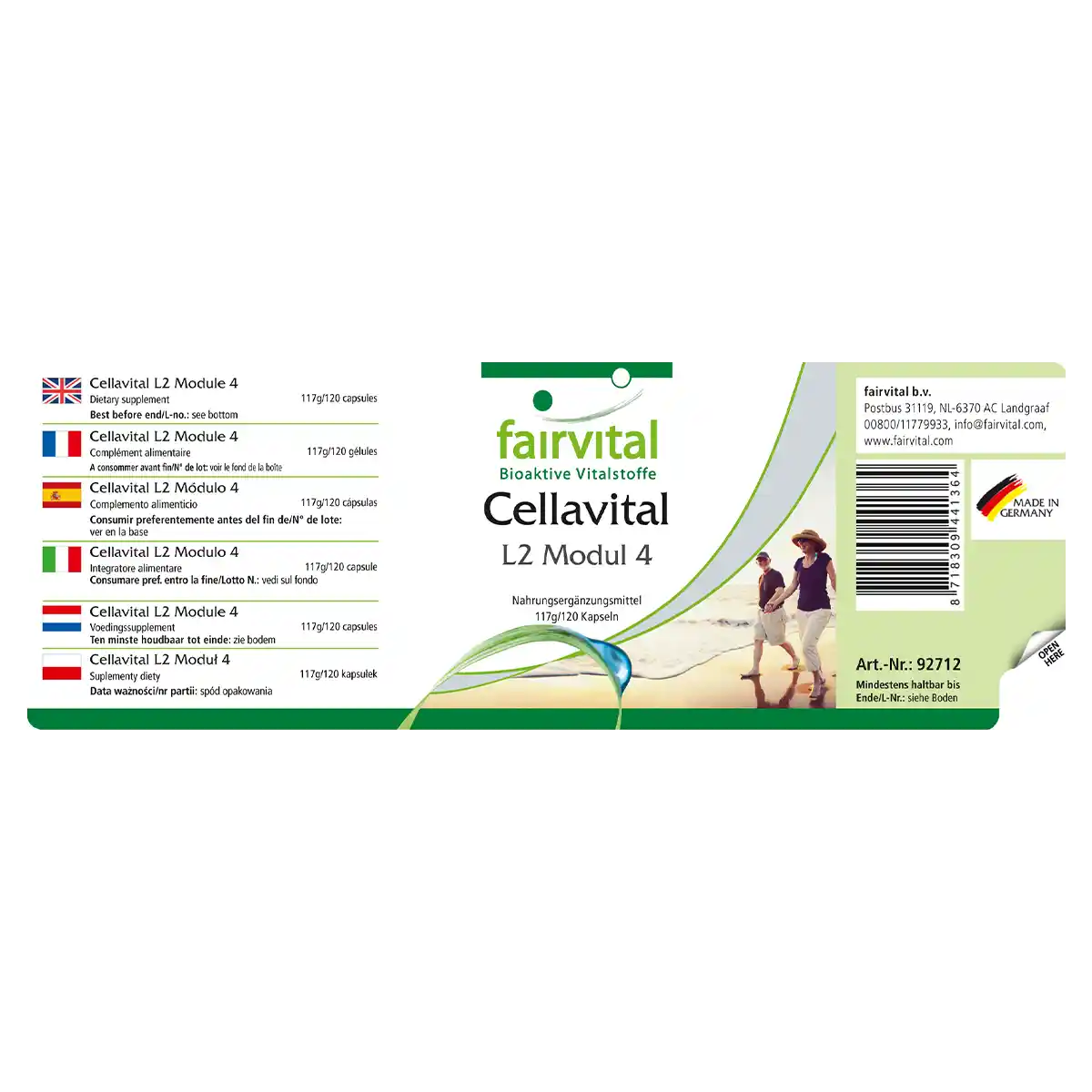 Cellavital - 120 Kapseln -  mit Acetyl-L-Carnitin, Taurin, Q10 und mehr - Hochdosiert und Vegan | Fairvital