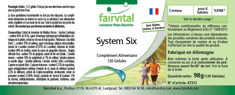 System Six - 120 Kapseln - mit Vitamin C, Jod, Selen uvm. - für Immunsystem, Nervensystem uvm. - Vegan | Fairvital