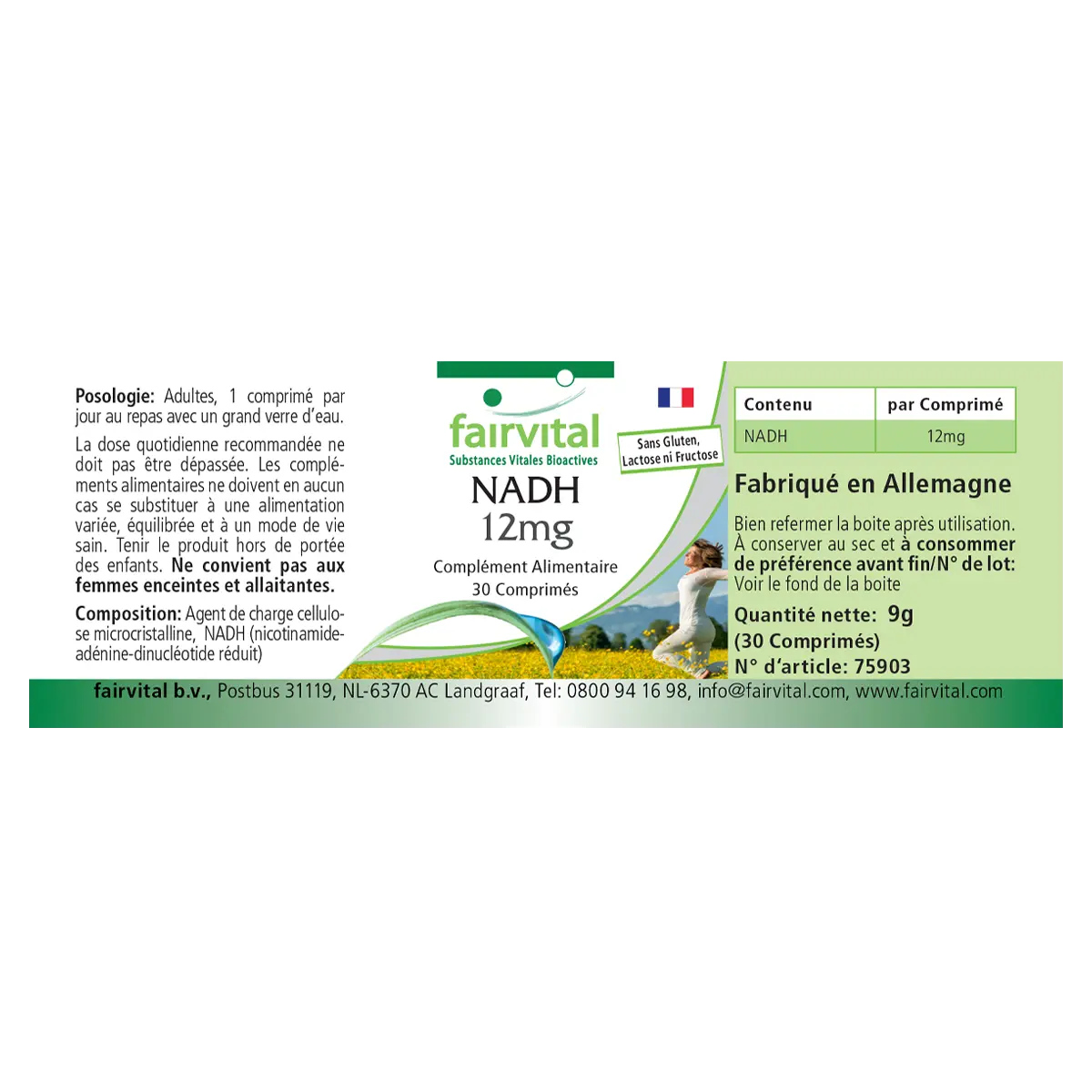 NADH 12mg - 30 Tabletten - Coenzym 1 - Hochdosiert und Vegan | Fairvital