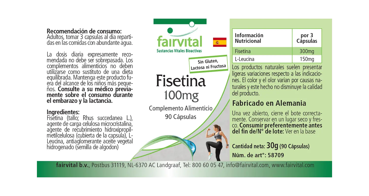 Fisetin 100mg - 90 Kapseln - aus japanischem Wachsbaum - Hochdosiert und Vegan | Fairvital Fisetin 100mg - 90 Kapseln - aus japanischem Wachsbaum - Hochdosiert und Vegan | Fairvital