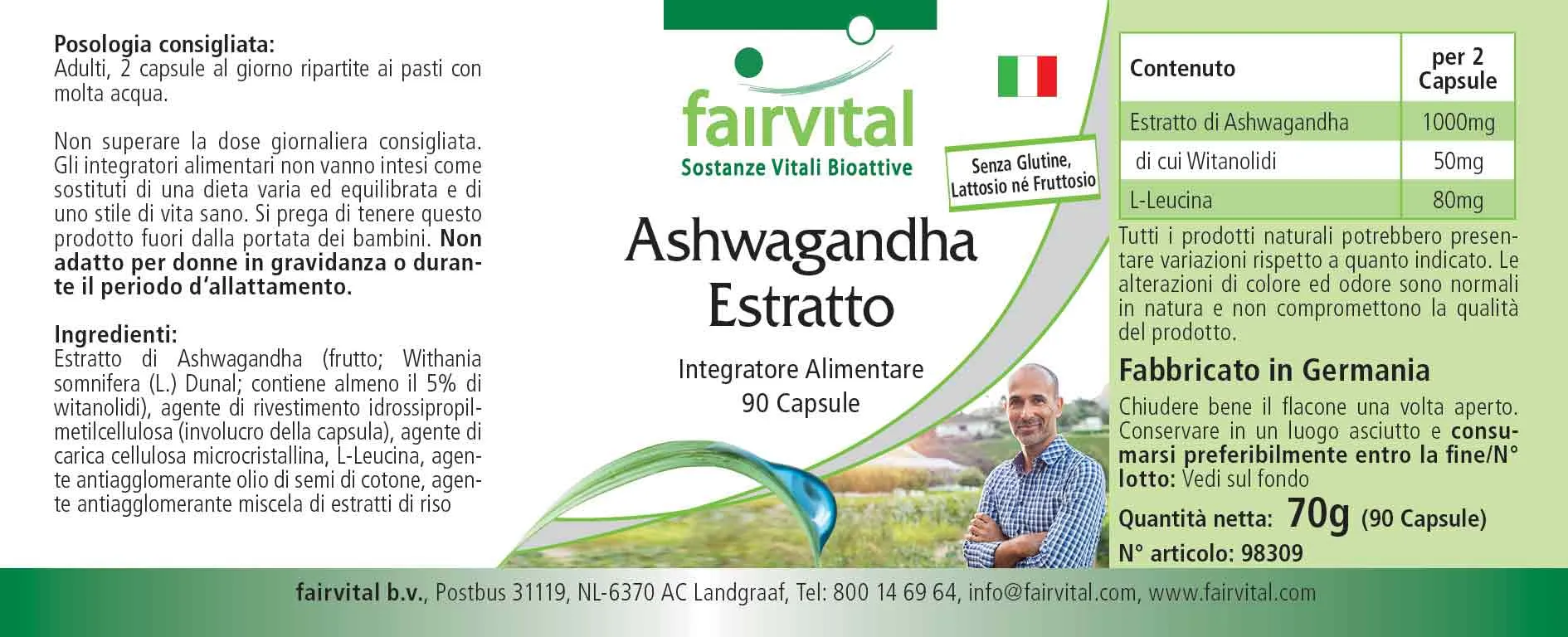 Ashwagandha Extrakt - 90 Kapseln - Hochdosiert und Vegan | Fairvital