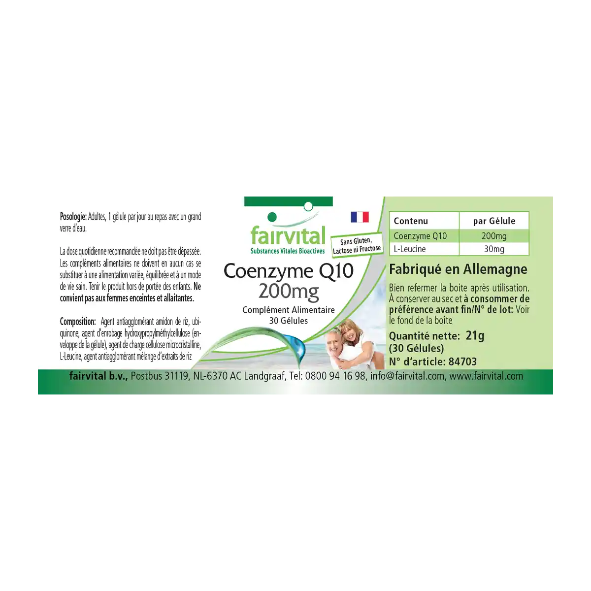Co-Enzym Q10 200mg - 30 Kapseln - CoQ10 Ubiquinon Kapseln - Hochdosiert und Vegan | Fairvital