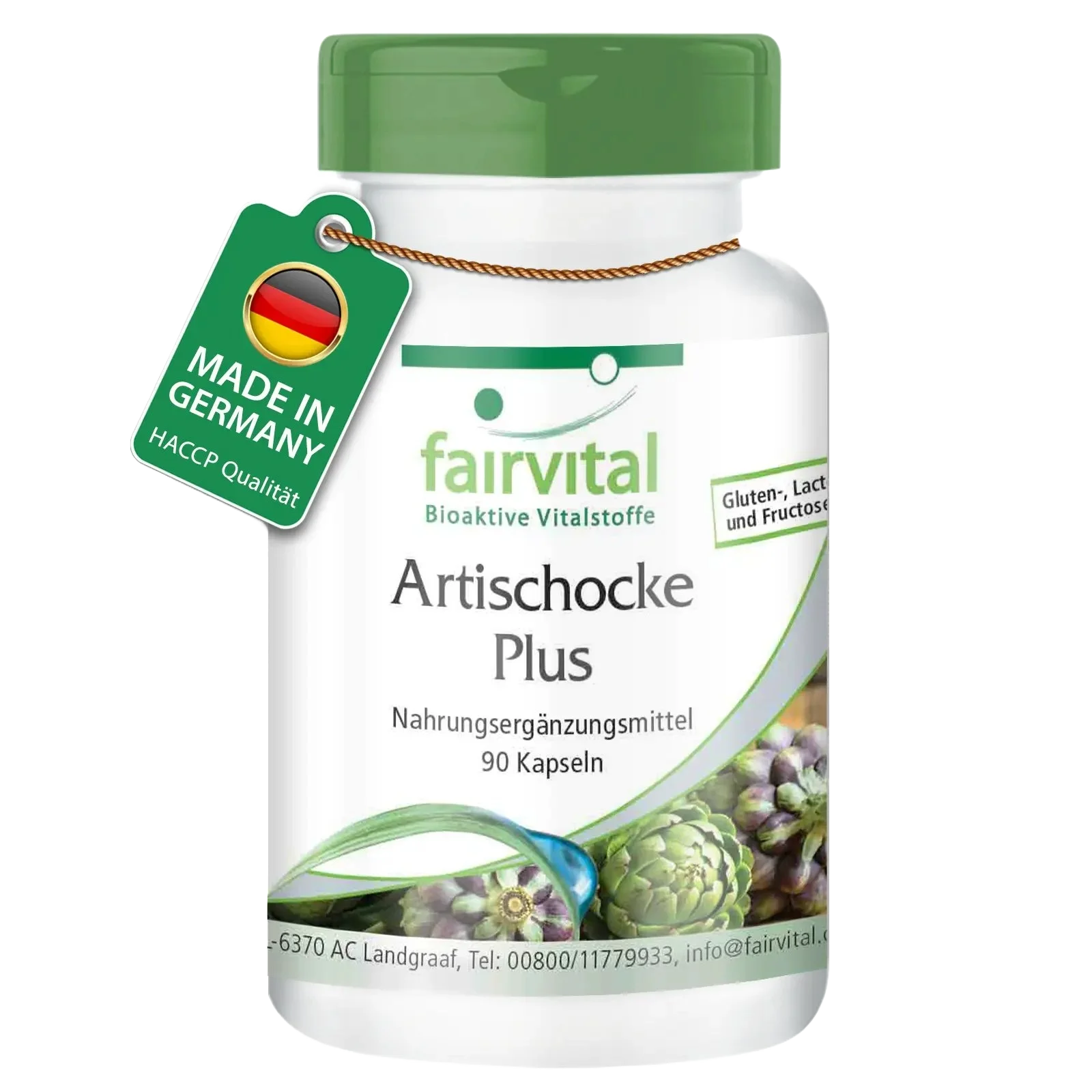 Artischocke Plus - mit Artischocke, Brennnessel und Wacholder - 90 Kapseln - Vegan | Fairvital