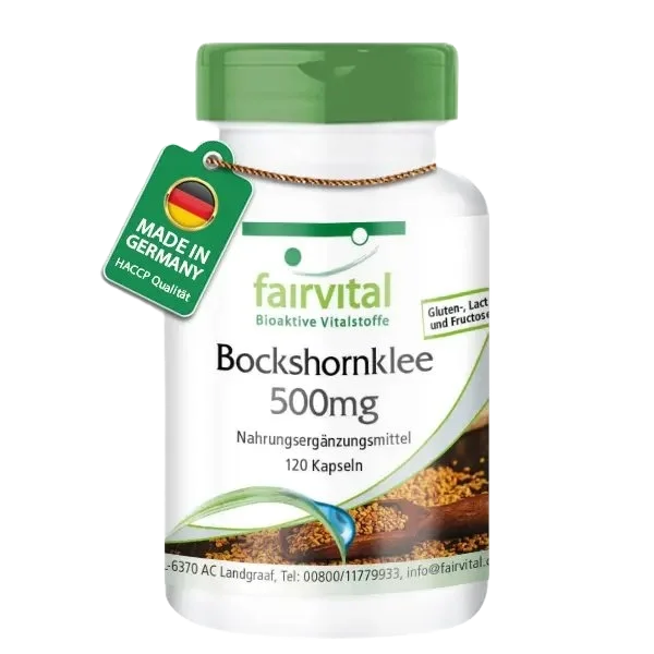 Bockshornklee 500mg - 50% Saponine -  120 Kapseln - Hochdosiert und Vegan | Fairvital