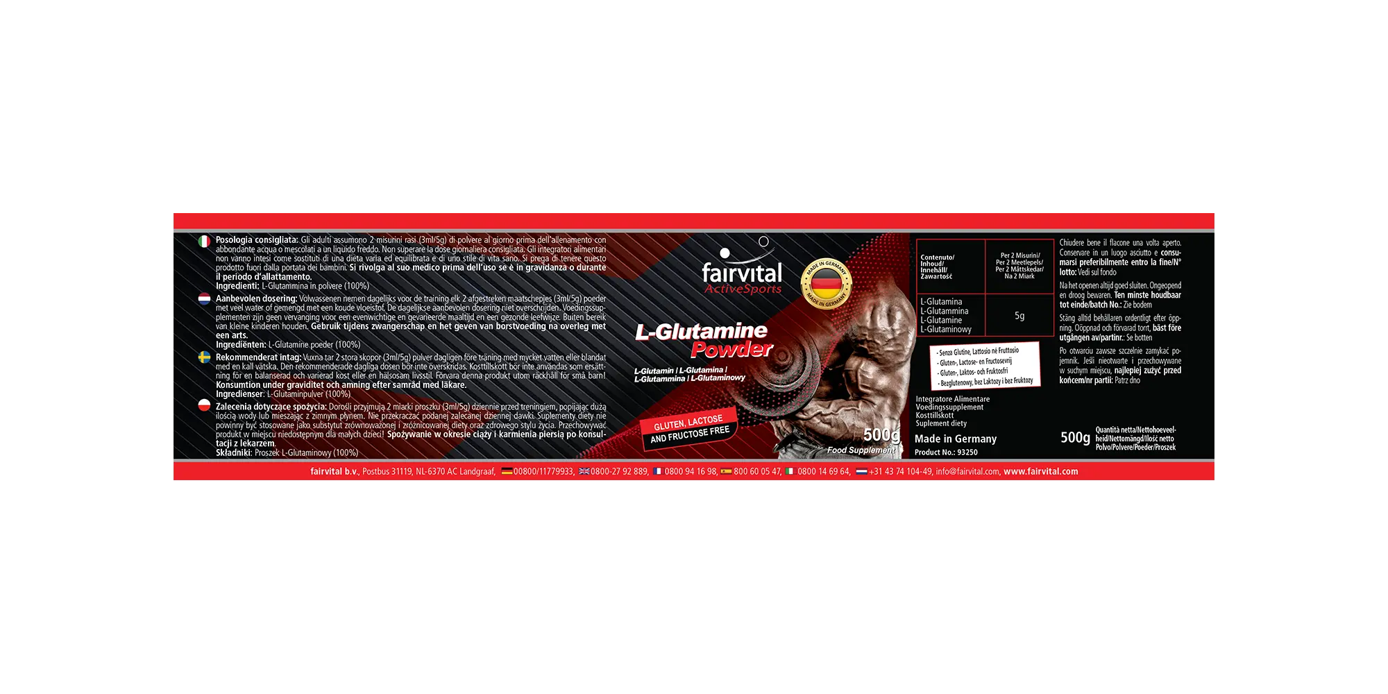 L-Glutamin Pulver 500g-Aminosäure ohne Zusatzstoffe | Fairvital