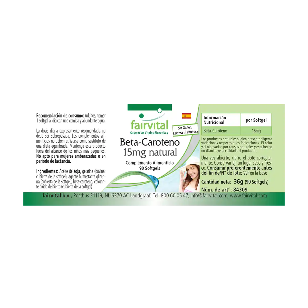 Beta Carotin 15mg natürlich - Beta Carotin 25.000 IE - 90 Softgels - Hochdosiert | Fairvital