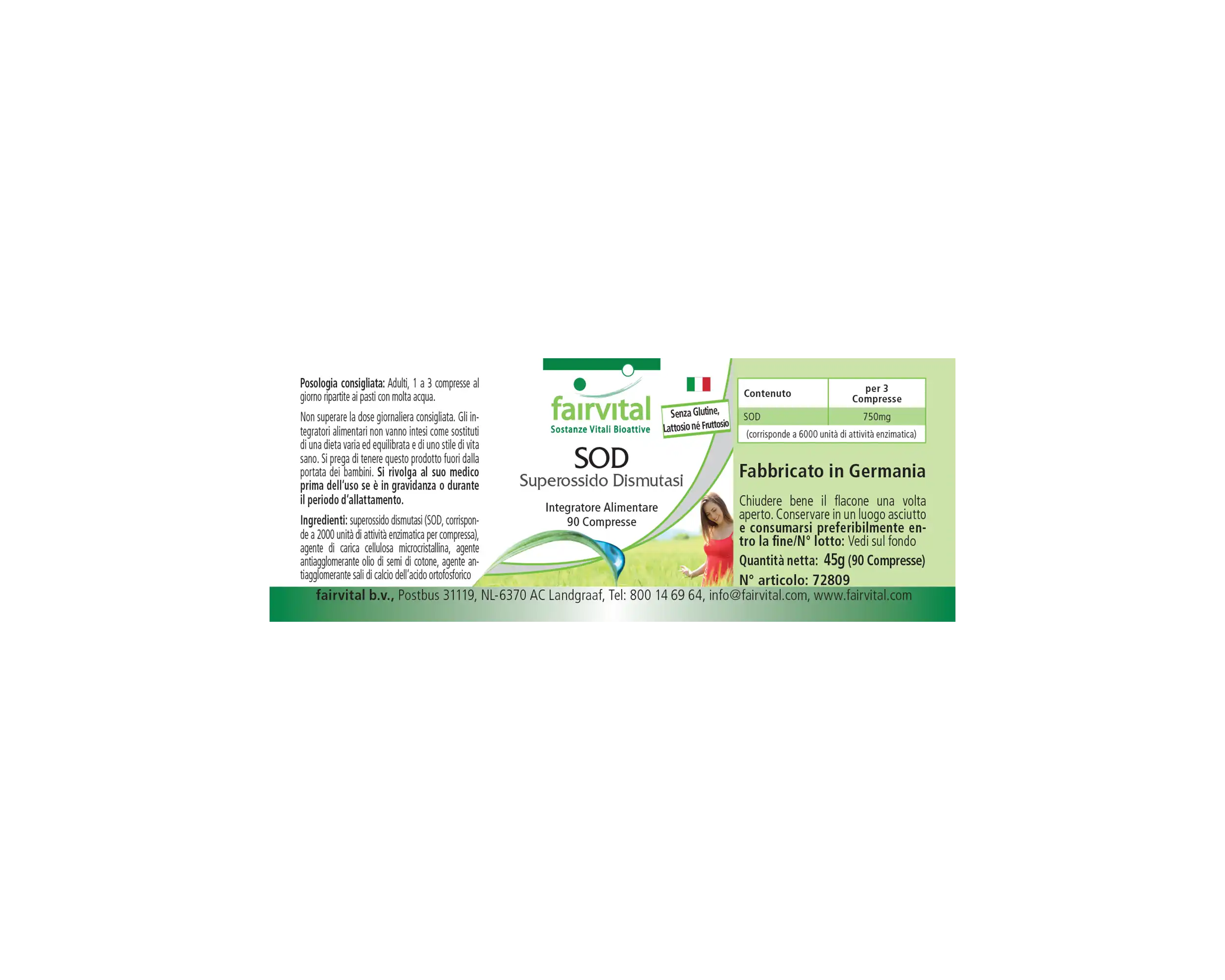 SOD Superoxid-Dismutase - 90 Tabletten - 6.000 F.I.P. pro Tagesdosis - Hochdosiert und Vegan | Fairvital