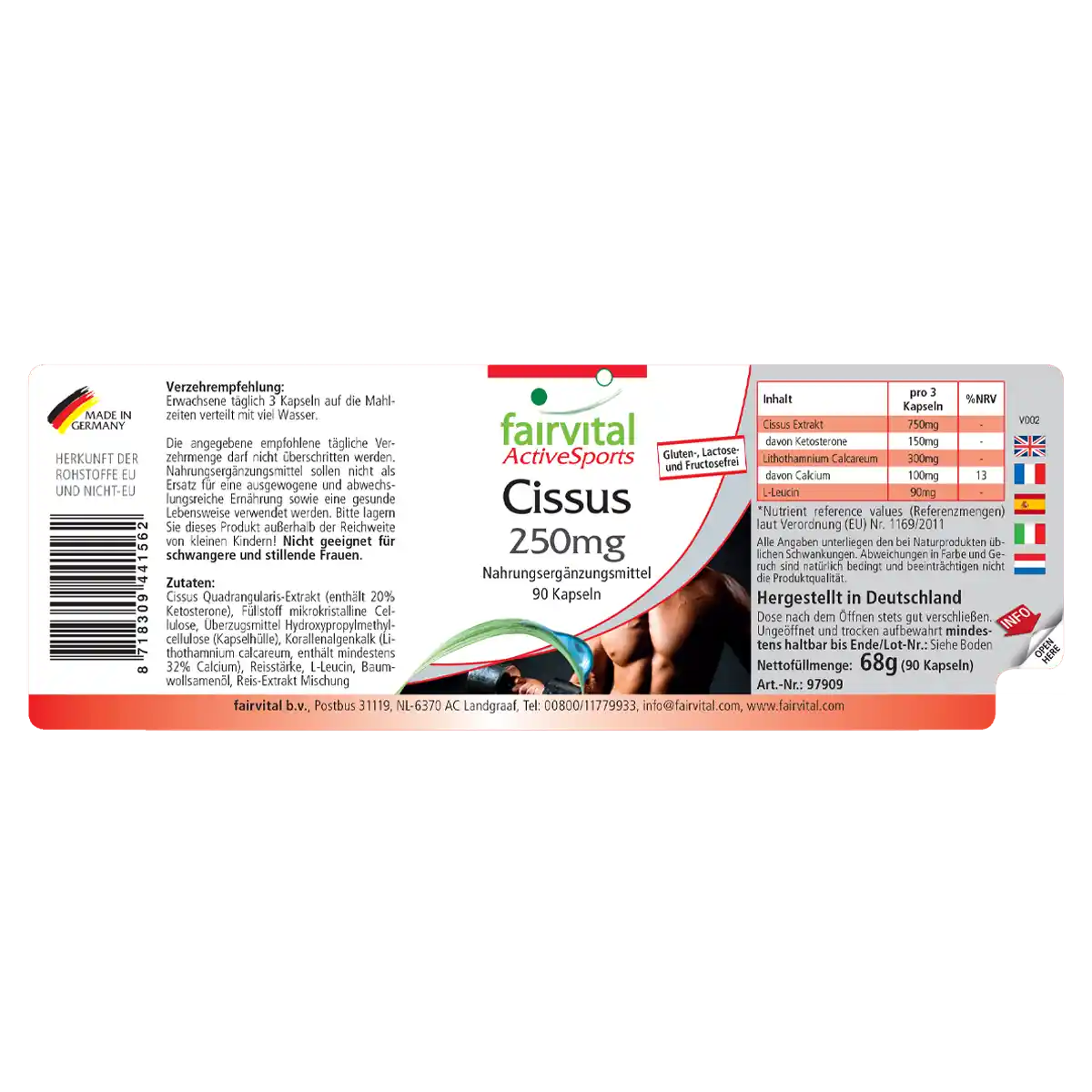 Cissus 250mg - 90 Kapseln - Cissus Quadrangularis - Hochdosiert und Vegan | Fairvital