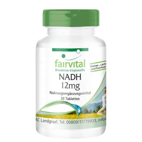NADH 12mg - 30 Tabletten - Coenzym 1 - Hochdosiert und Vegan | Fairvital NADH 12mg - 30 Tabletten - Coenzym 1 - Hochdosiert und Vegan | Fairvital