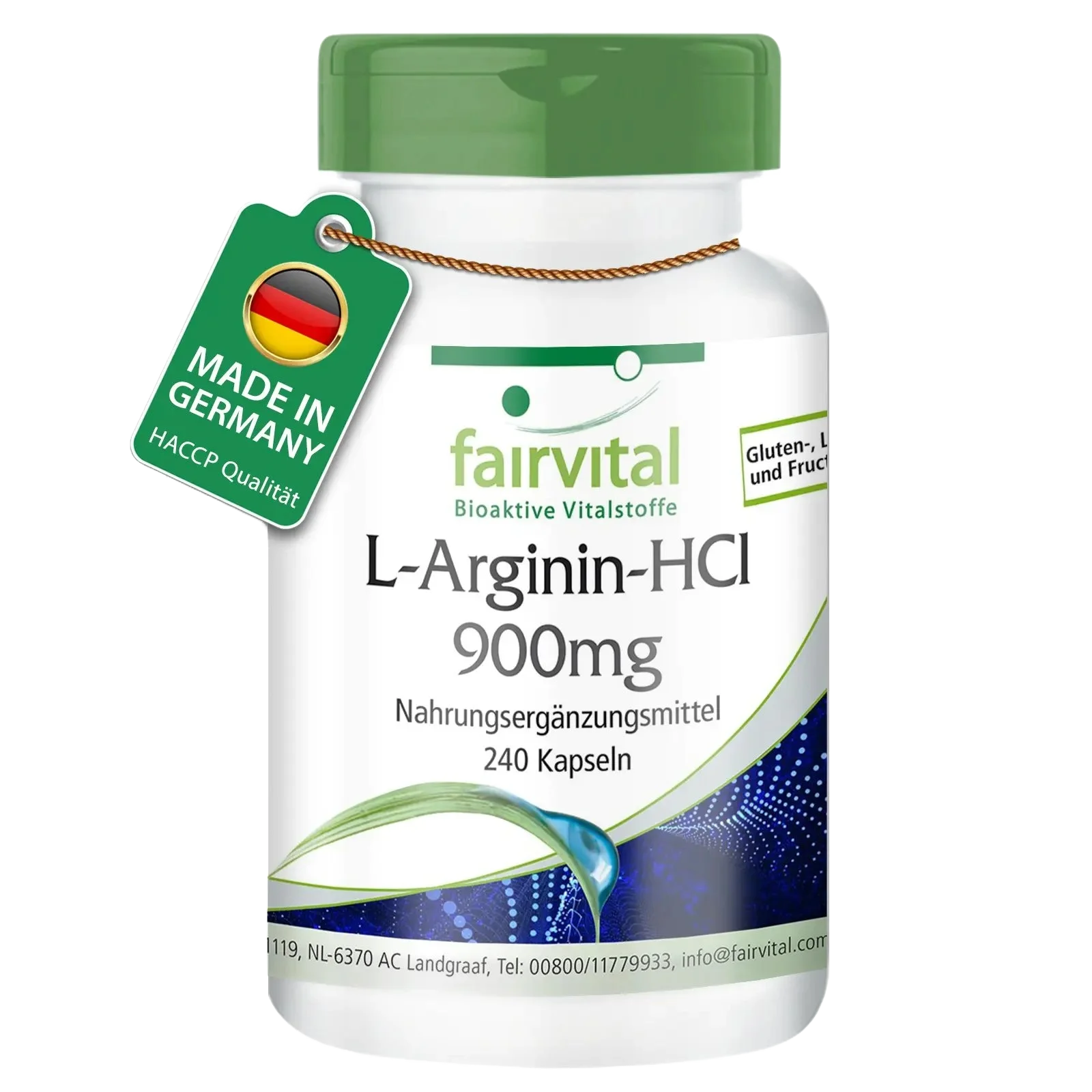 L-Arginin-HCL 900mg - 240 Kapseln - Hochdosiert und Vegan | Fairvital L-Arginin-HCL 900mg - 240 Kapseln - Hochdosiert und Vegan | Fairvital