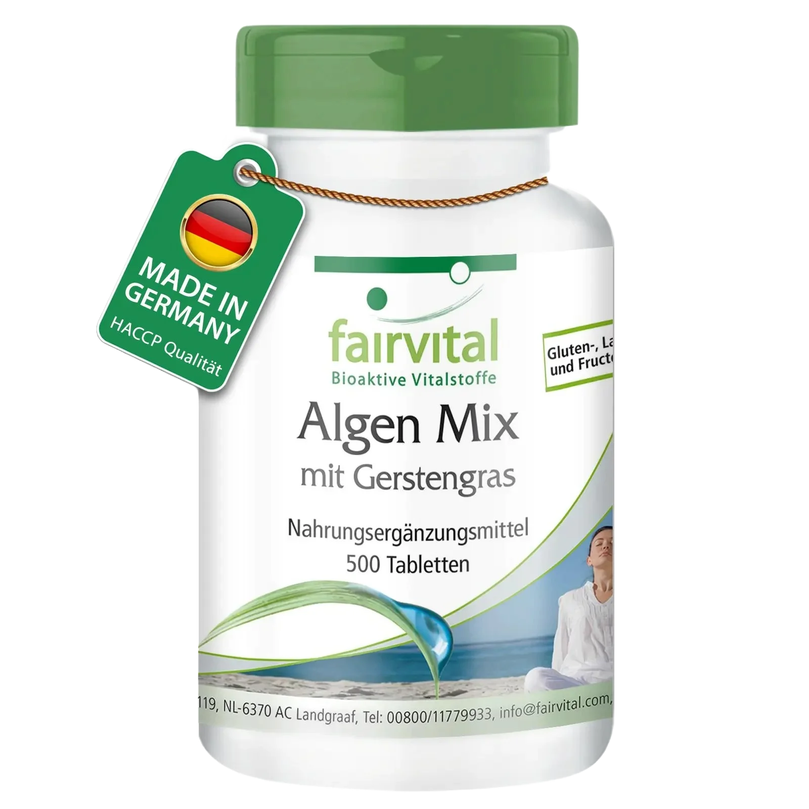 Algen Mix mit Spirulina, Chlorella und Gerstengras - 500 Tabletten - Hochdosiert und Vegan | Fairvital Algen Mix mit Spirulina, Chlorella und Gerstengras - 500 Tabletten - Hochdosiert und Vegan | Fairvital