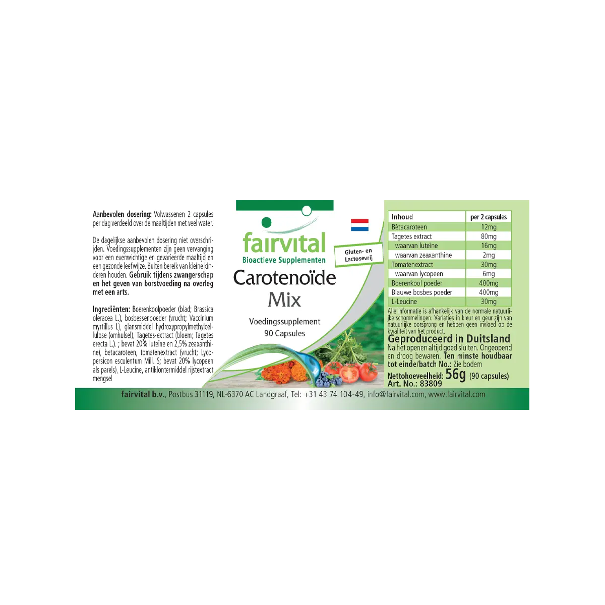 Carotinoid Mix mit Anthocyanen - 90 Kapseln - natürliche Carotinoide - Hochdosiert und Vegan | Fairvital