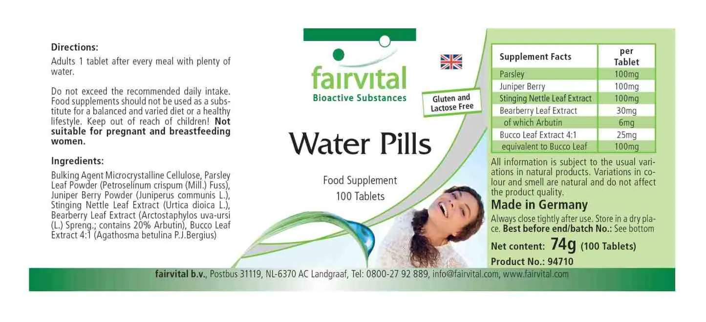 Wassertabletten -100 Tabletten-Brennnessel-Extrakt Komplex-Vegan & Hochdosiert | Fairvital