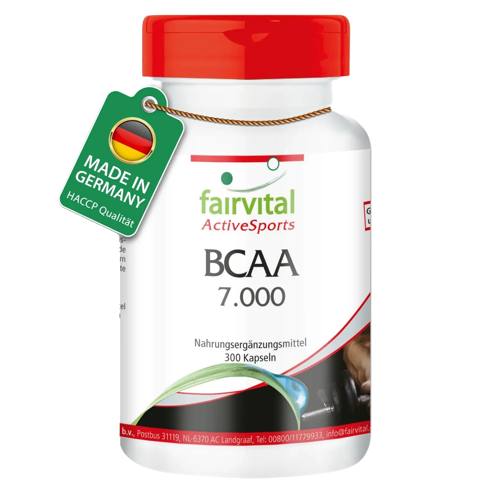 BCAA 7000 - essenzielle Aminosäuren mit Leucin, Valin und Isoleucin - 300 Kapseln - Vegan | Fairvital BCAA 7000 - essenzielle Aminosäuren mit Leucin, Valin und Isoleucin - 300 Kapseln - Vegan | Fairvital