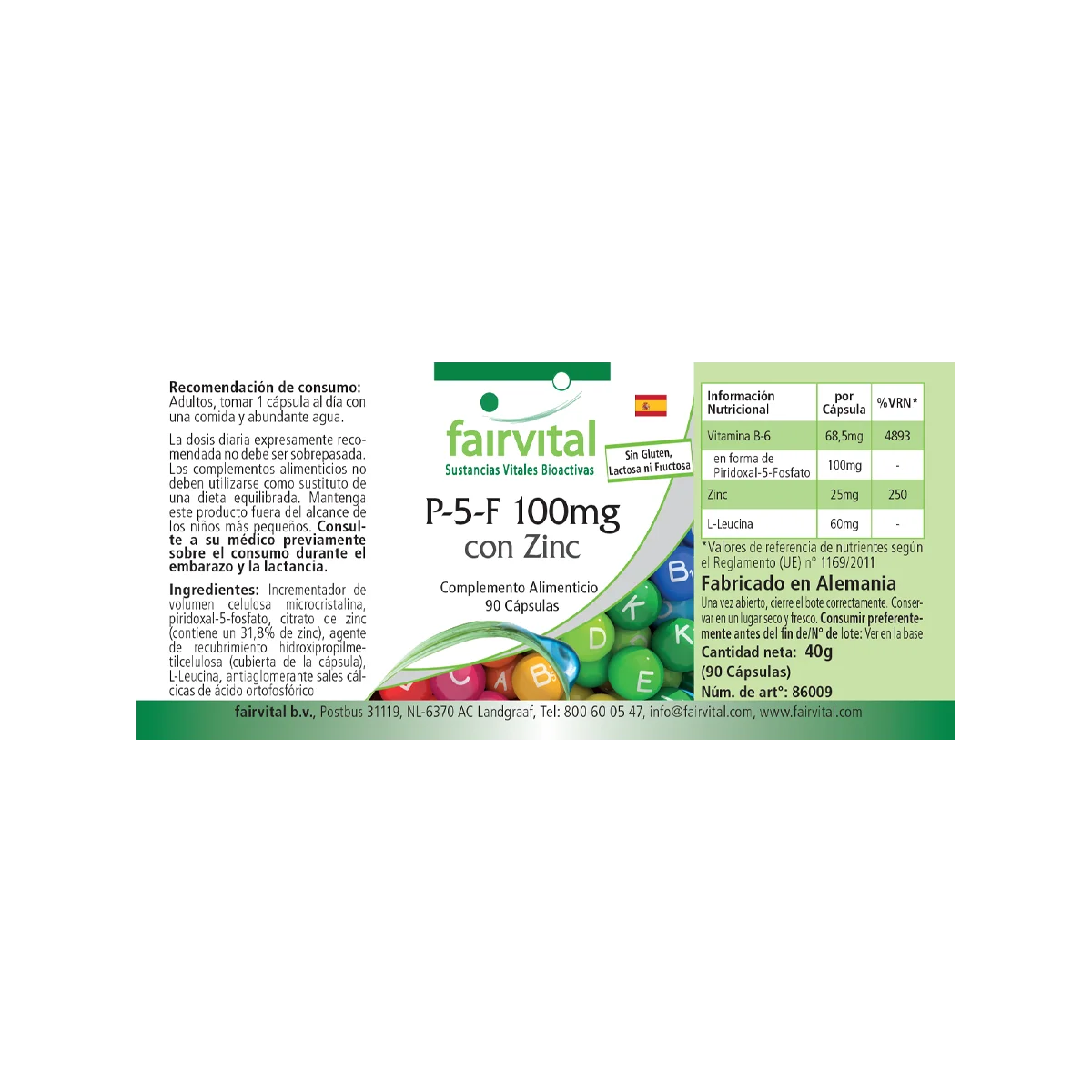 P-5-P 100mg mit Zink - für Immunsystem, Sehkraft, Haar uvm. - Vegan | Fairvital