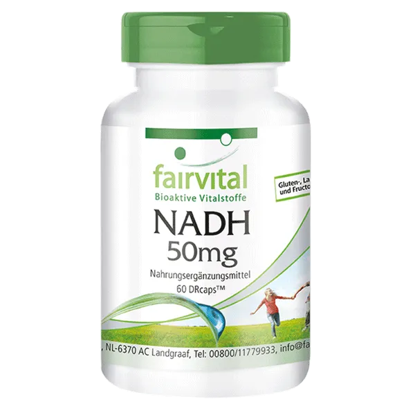 NADH 50mg - 60  DRCaps™ - Coenzym 1 - Hochdosiert und Vegan | Fairvital