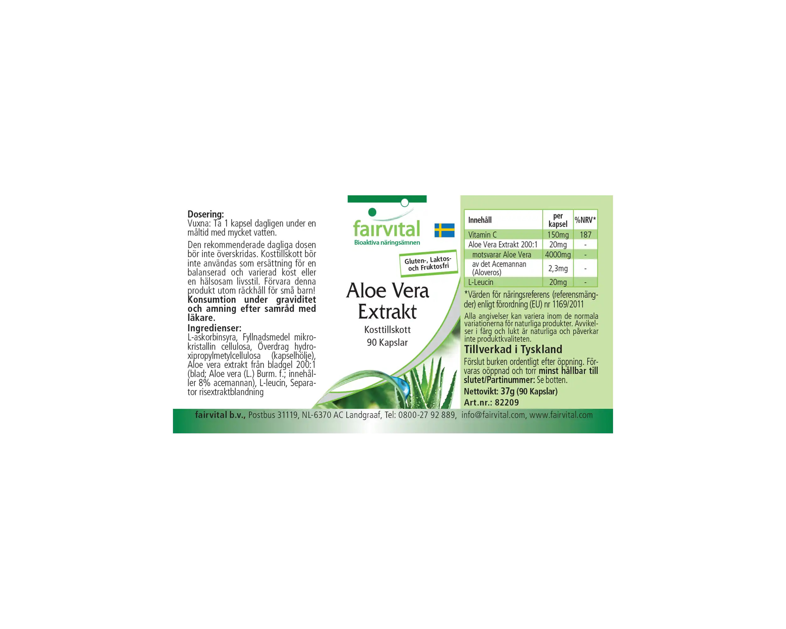 Aloe Vera Extrakt mit Vitamin C fürs Immunsystem - Hochdosiert und Vegan | Fairvital