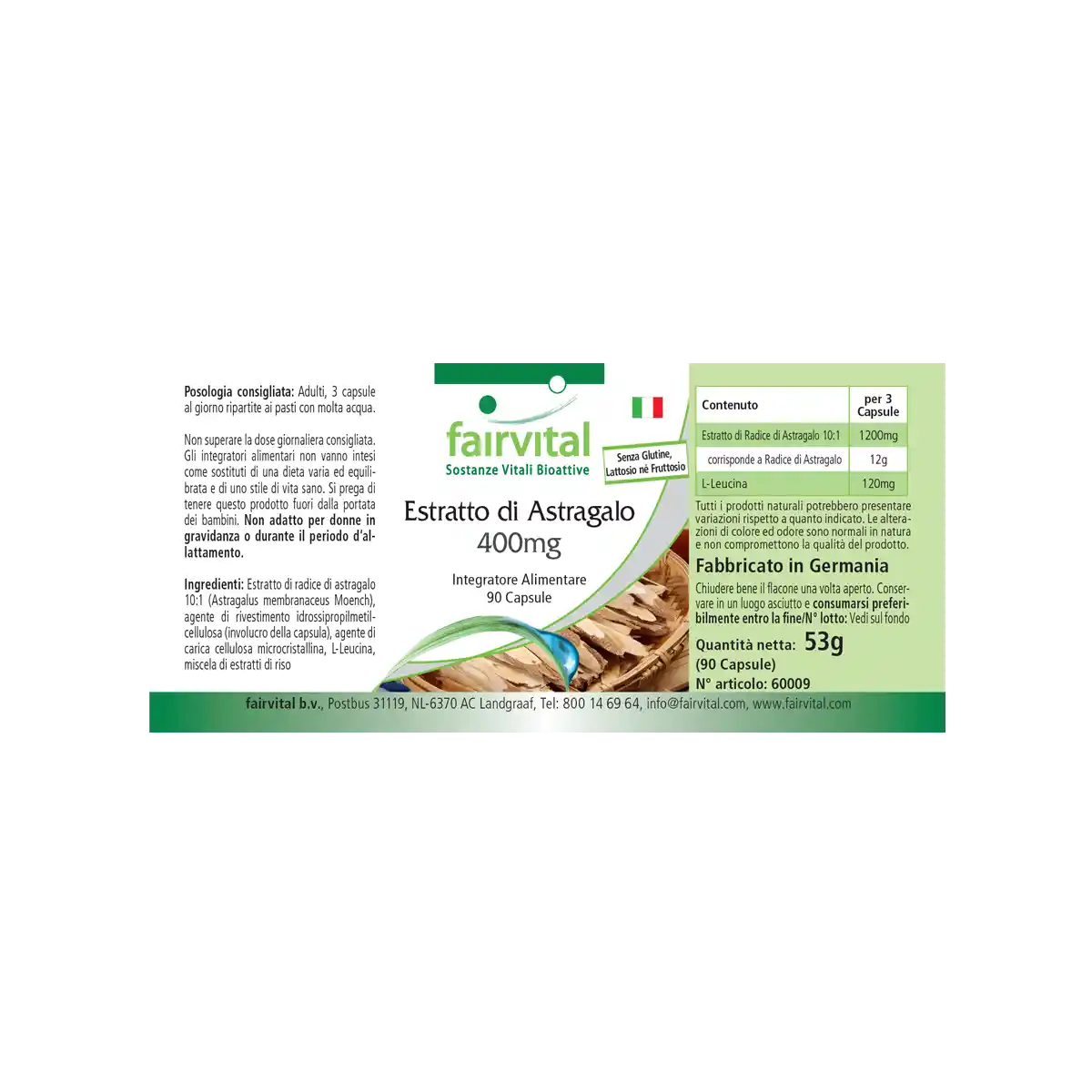 Astragalus Extrakt 400mg - 90 Kapseln - Hochdosiert und Vegan | Fairvital