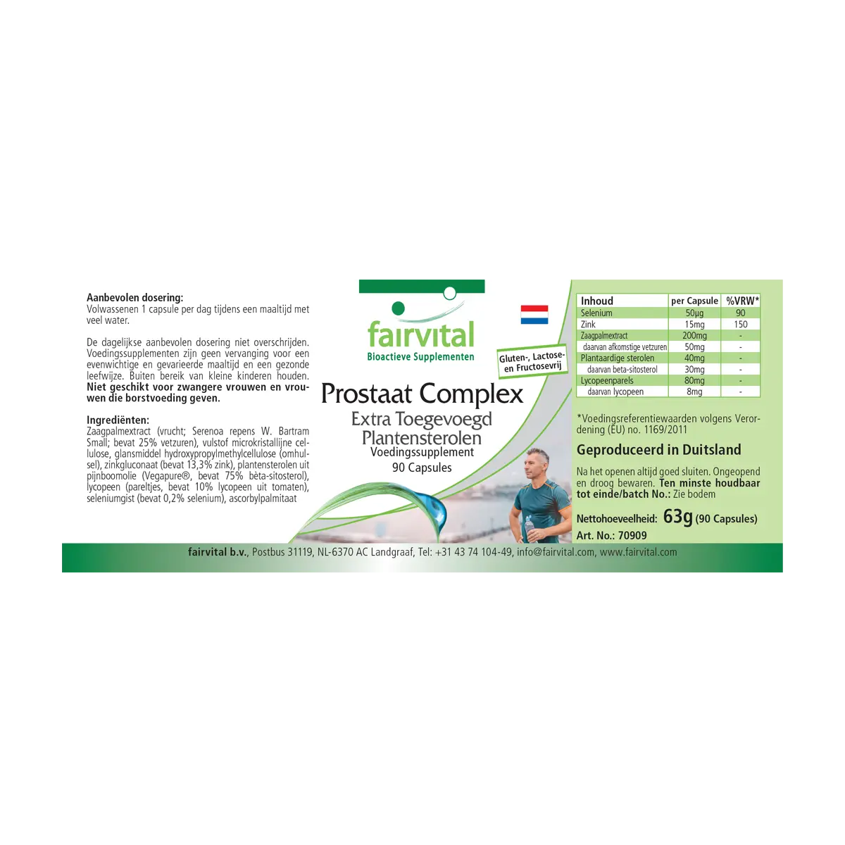 Prosta Komplex + zugesetzte Pflanzensterole - 90 Kapseln - mit Zink, Selen - für Immunsystem, Zellteilung uvm. | Fairvital