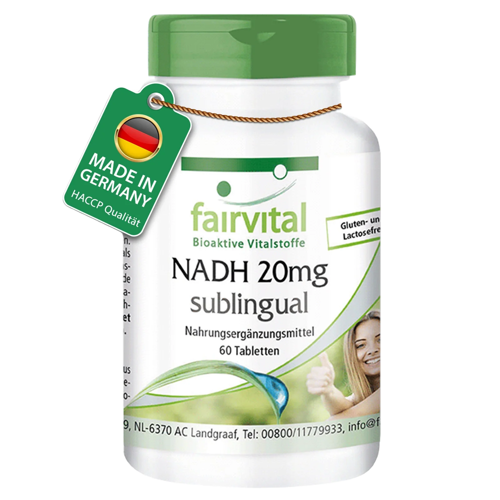 NADH 20mg sublingual-60 Tabletten zum Lutschen-Vegan | Fairvital