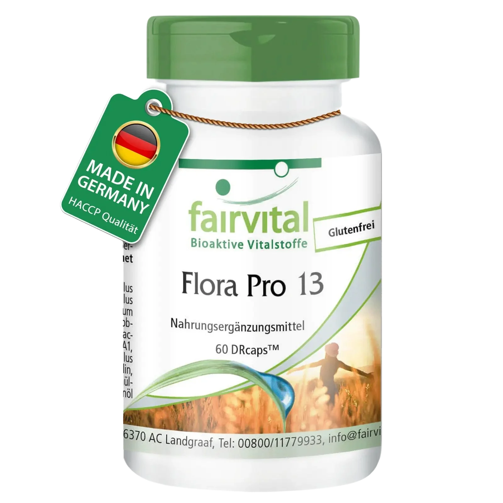 Flora Pro 13 - 60 Kapseln - 13 Bakterienstämme & 41,5 Milliarden Kulturen pro Kapsel - Hochdosiert | Fairvital