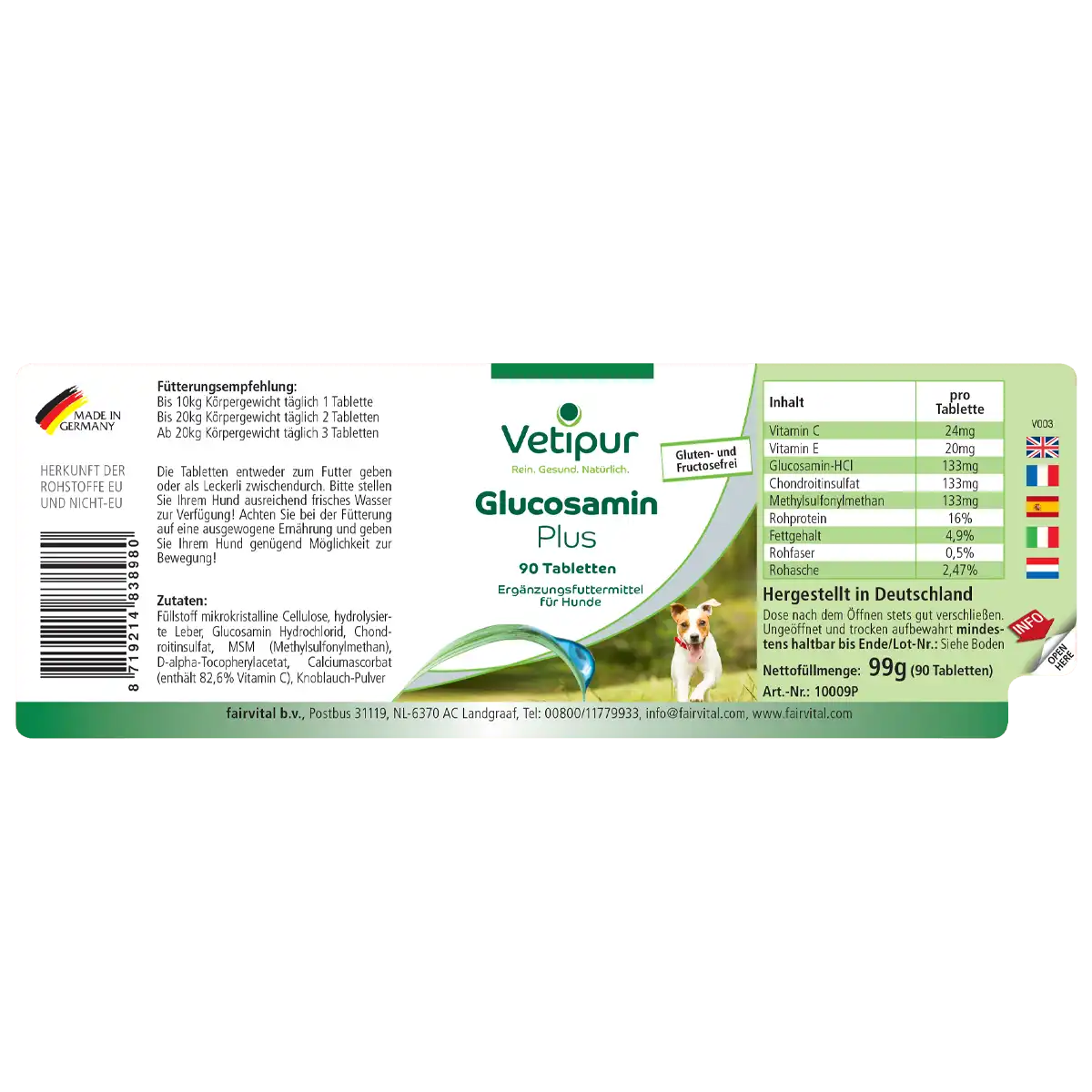 Glucosamin Plus - 90 Tabletten für Hunde | Vetipur Glucosamin Plus - 90 Tabletten für Hunde | Vetipur