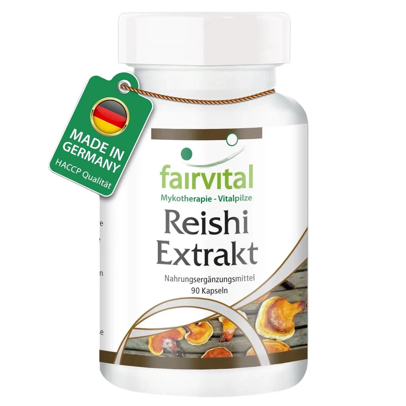 Reishi Extrakt - 90 Kapseln - Ganoderma lucidum - 30% Polysaccharide - Vegan | Fairvital