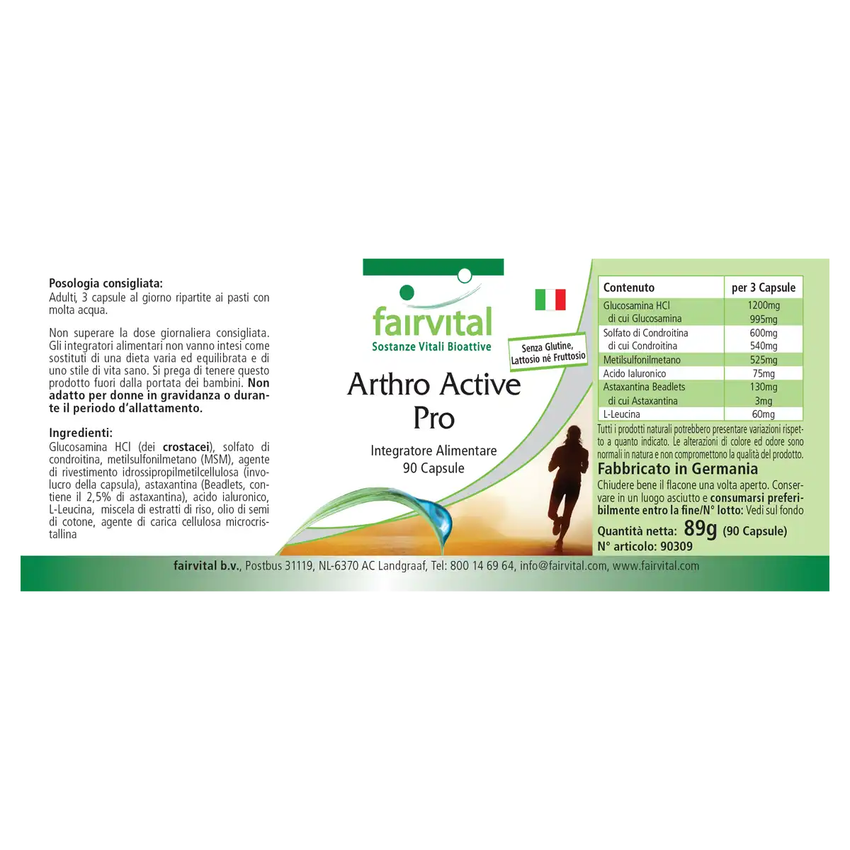 Gelenk-Aktiv Pro - 90 Kapseln - mit Chondrotinsulfat, MSM, Hyaluronsäure, Astaxanthin - Hochdosiert | Fairvital