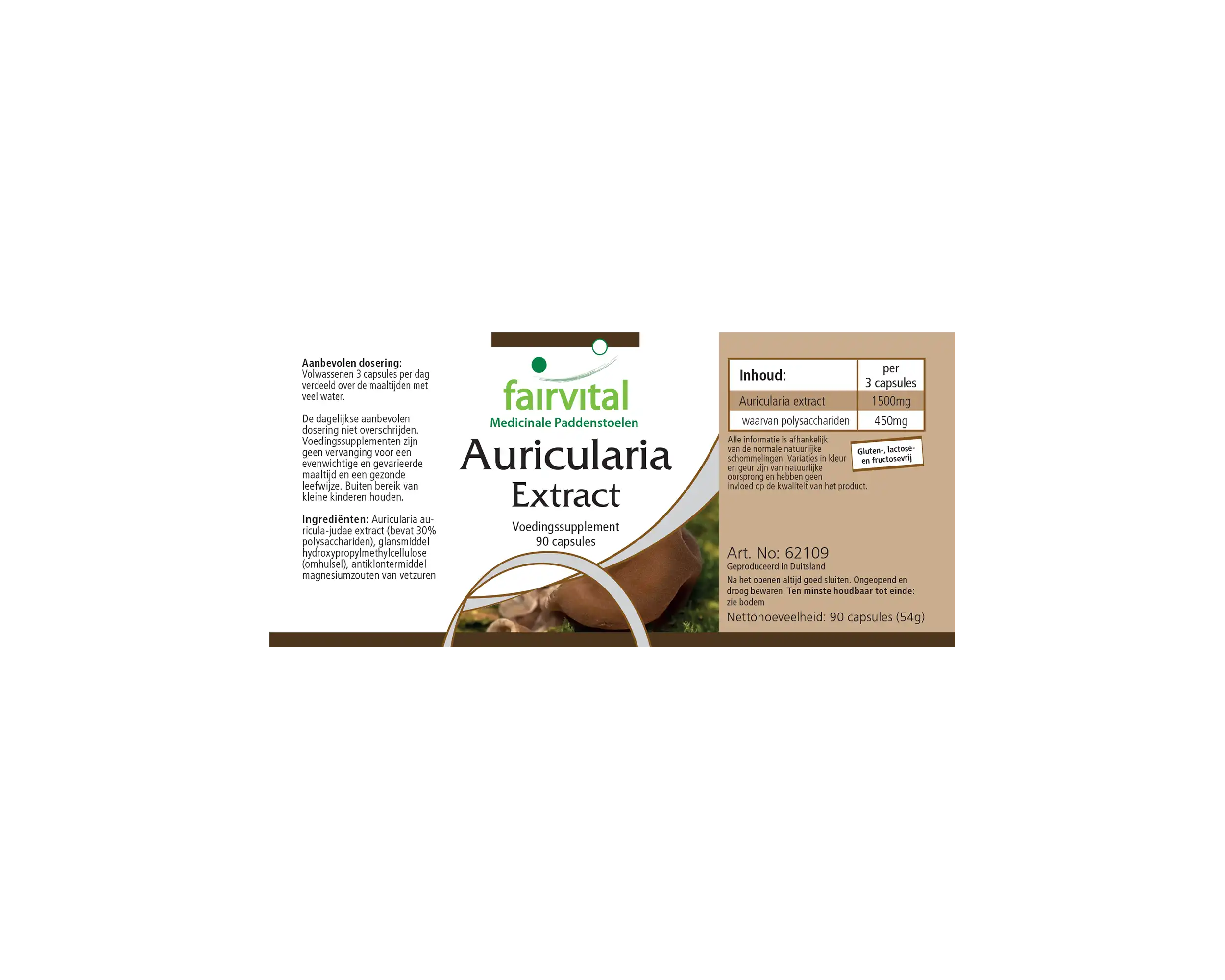 Auricularia Extrakt - Judasohr - 30% Polysaccharide - 90 Kapseln - Hochdosiert und Vegan | Fairvital