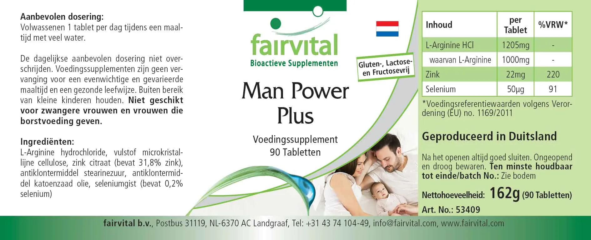 Man Power Plus - 90 Tabletten - mit Zink, Selen - für Haut, Haare, Schilddrüse, Sehkraft, Immunsystem uvm. | Fairvital
