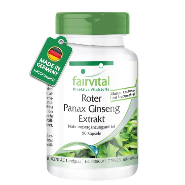 Roter Panax Ginseng Extrakt 400mg- 90 Kapseln-koreanischer Ginseng Extrakt- HOCHDOSIERT - VEGAN | Fairvital Roter Panax Ginseng Extrakt 400mg- 90 Kapseln-koreanischer Ginseng Extrakt- HOCHDOSIERT - VEGAN | Fairvital
