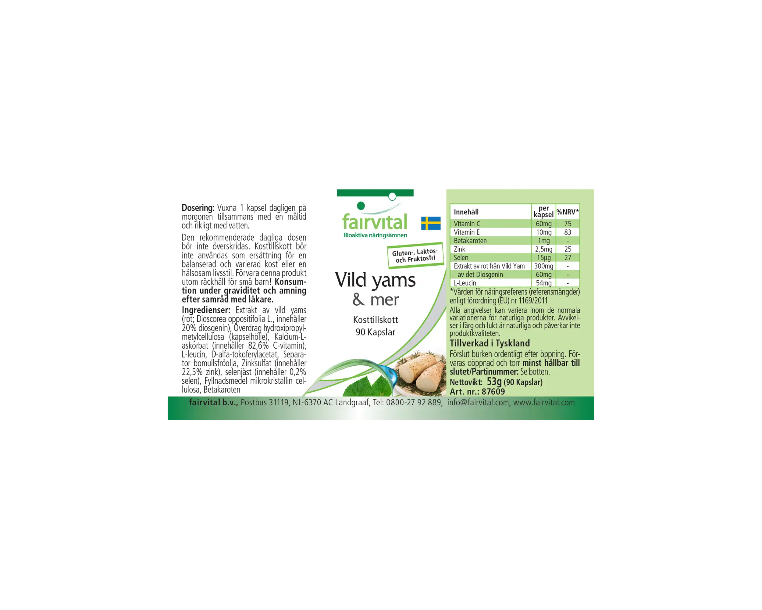Wild Yams Plus - mit Zink, Vitamin C, Selen uvm. - für Immunsystem, Zellschutz uvm. - Vegan | Fairvital