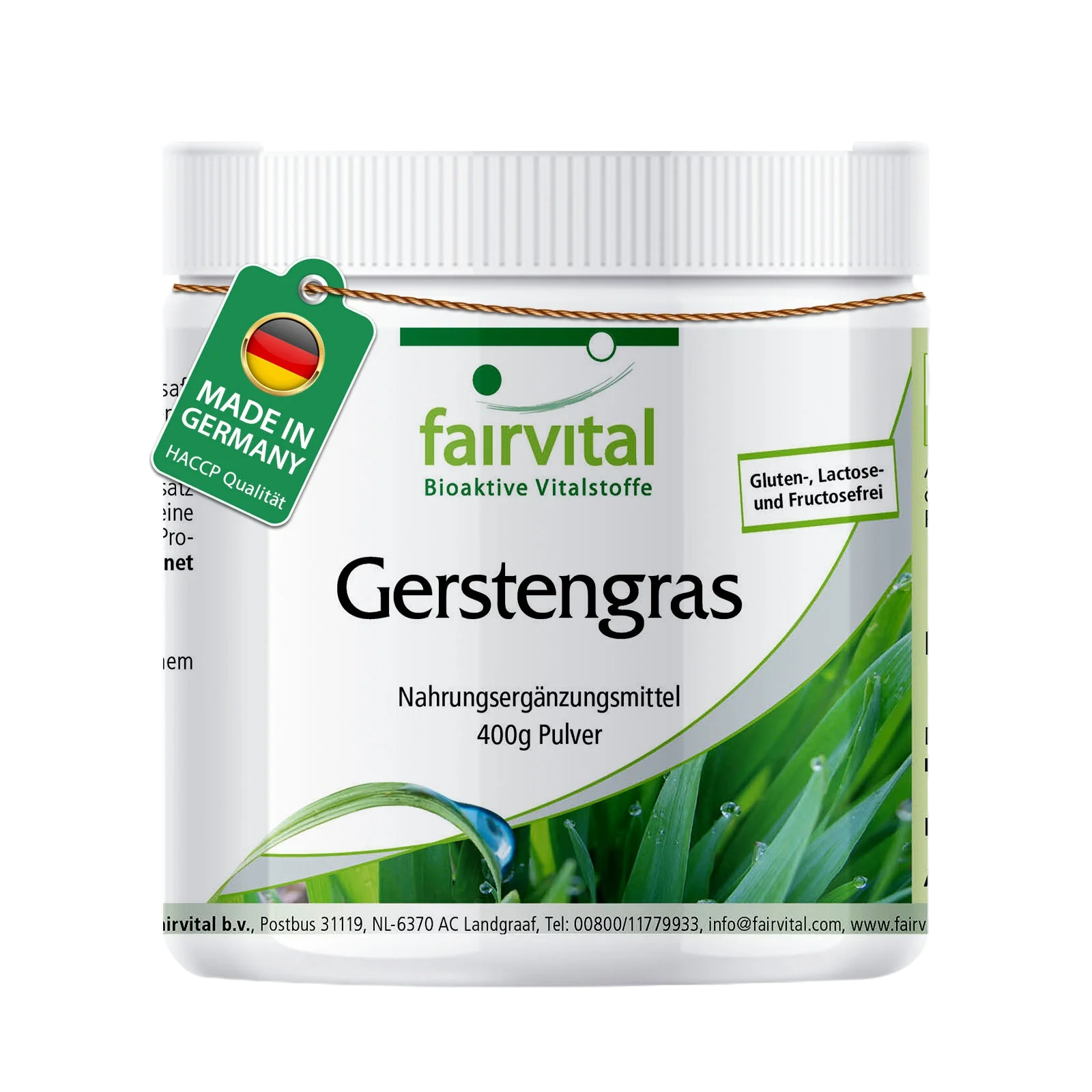 Gerstengras Pulver 400g - 1500mg pro Tagesdosis - Reinsubstanz ohne Zusatzstoffe - Hochdosiert und Vegan | Fairvital Gerstengras Pulver 400g - 1500mg pro Tagesdosis - Reinsubstanz ohne Zusatzstoffe - Hochdosiert und Vegan | Fairvital