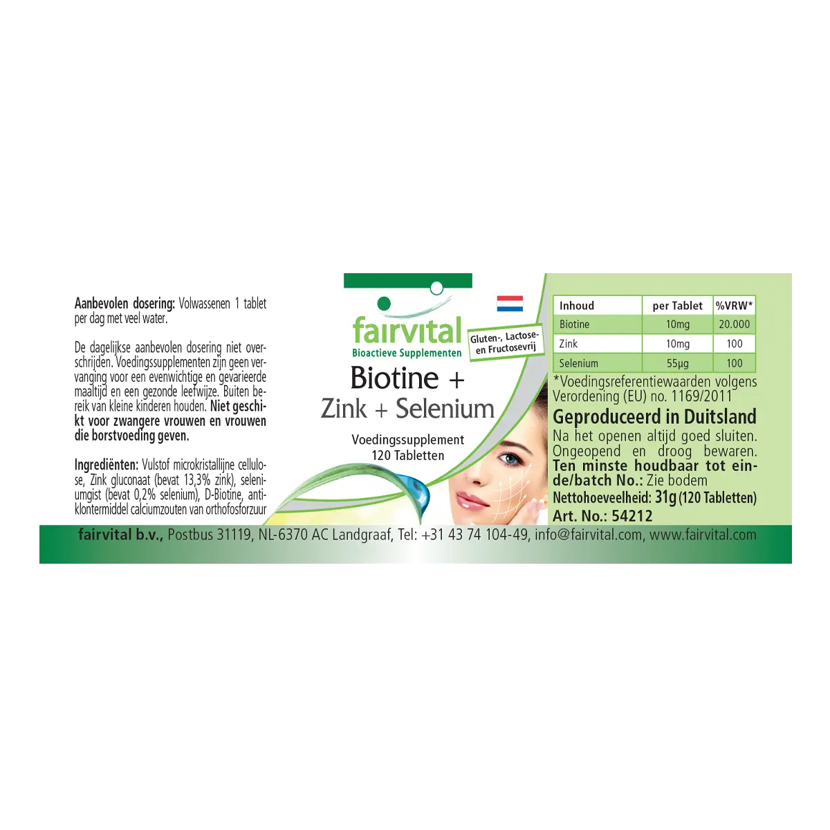 Biotin + Zink + Selen - 120 Tabletten - Beauty-Tabletten - Für Haare, Haut & Fingernägel - Vegan | Fairvital